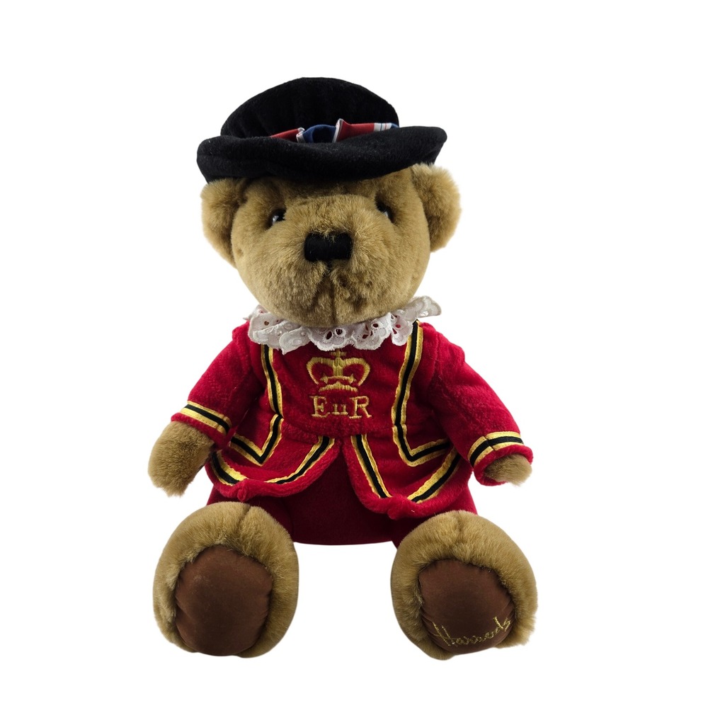 Harrods Knightsbridge Beefeater Teddy Bear Plush Red Royal Guard Uniform 11 inch